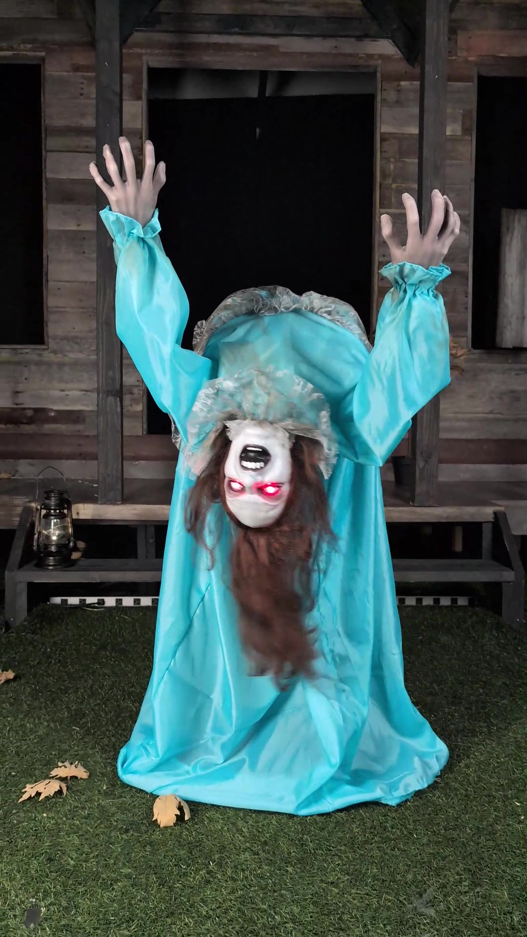 Meet Sadie the Broken Lady—she doesn’t crawl, she scuttles. This bone-chilling animatronic moves with eerie sounds and jerky, unnatural motions. Perfect for haunted houses or horror fans looking to truly terrify their guests this Halloween.